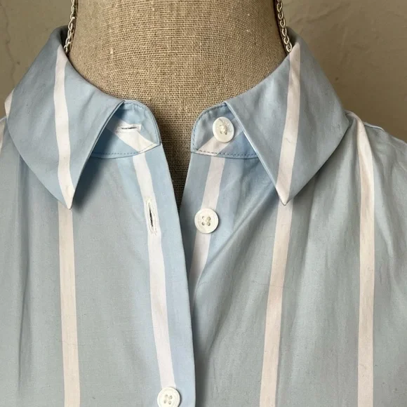 NWT Equipment Striped blue and white drop waist shirt dress size S - Picture 2 of 16